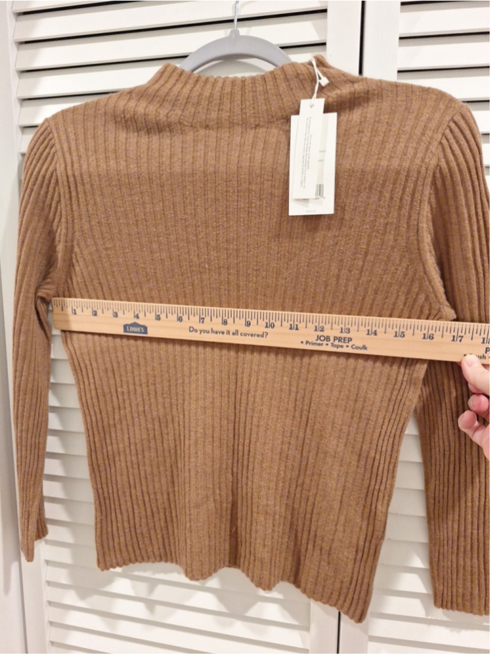 NWT Vince Sweater Womens S Brown Cashmere Silk Mock Neck Ribbed Knit Pullover - Picture 10 of 10